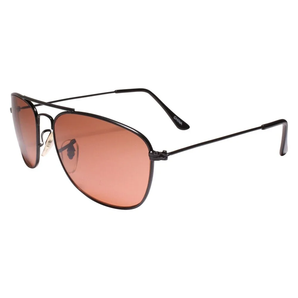 Classic True Vintage 80s 90s Black & Brown Lens Rectangle Square Sunglasses